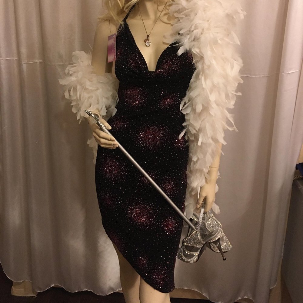 RARE gorgeous pixie dress covered in sapphire pink glitter!